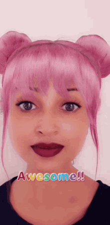 awesome pink haired pink hair filter girl