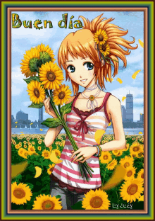 Buen Dia Sunflower GIF - Buen Dia Sunflower Illustration GIFs