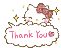 Hello Kitty Thank You Sticker - Hello Kitty Thank You Thanks Stickers