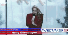 Holly Ellenbogen Stop Sign GIF - Holly Ellenbogen Stop Sign Weather Report GIFs