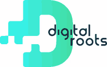 digital roots logo animated text text stars