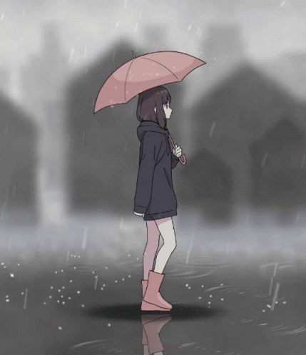 Girl Walking In Rain Gifs Tenor