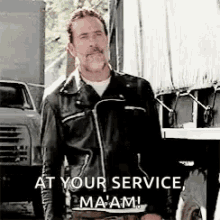 Negan At Your Service Maam GIF - Negan At Your Service Maam The Walking Dead GIFs