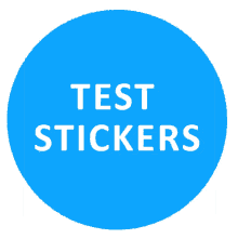 test stickers blue square blue triangle blue circle