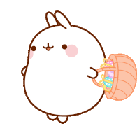 Happy Easter Molang Sticker - Happy Easter Molang Easter Stickers