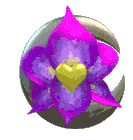 3d Purple Sticker - 3d Purple Orchid Stickers
