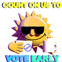 Count On Us Vote Early Sticker - Count On Us Vote Early Early Voting Stickers