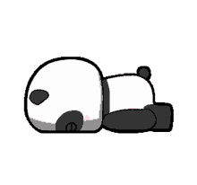 panda slide sliding face first tired