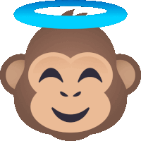 Monkey With Halo Joypixels Sticker - Monkey With Halo Monkey Joypixels Stickers