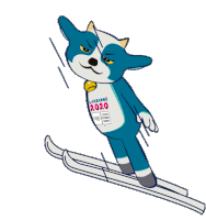 Ski Jumping Yodli Sticker - Ski Jumping Yodli Winter Youth Olympic Games Stickers