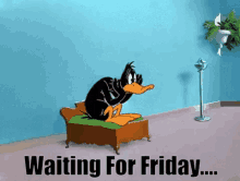 Thursday Me Waiting For Friday GIF - Thursday Me Waiting For Friday Daffy Duck GIFs
