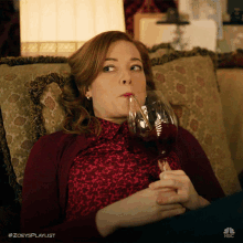 Sipping Wine Jane Levy GIF - Sipping Wine Jane Levy Zoey GIFs