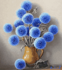 flora vase blue