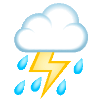 Cloud With Lightning And Rain Nature Sticker - Cloud With Lightning And Rain Nature Joypixels Stickers