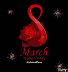 Happy Womens Day March8 GIF - Happy Womens Day March8 Red Rose GIFs
