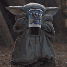 Baby Yoda Drinks GIF - Baby Yoda Drinks Utah GIFs