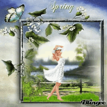 spring butterfly girl