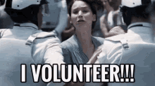 I Volunteer! GIF - Thehungergames Hungergames Thggifs GIFs