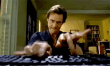 Angry Typing GIF - Bruce Almighty Comedy Jim Carrey GIFs