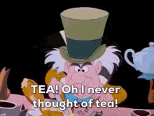 Mad Hatter Alice In Wonderland GIF - Mad Hatter Alice In Wonderland Tea GIFs