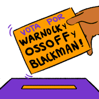 Vota Por Warnock Y Ossoff Y Blackman Vota Por Blackman Sticker - Vota Por Warnock Y Ossoff Y Blackman Vota Por Blackman Vote For Blackman Stickers