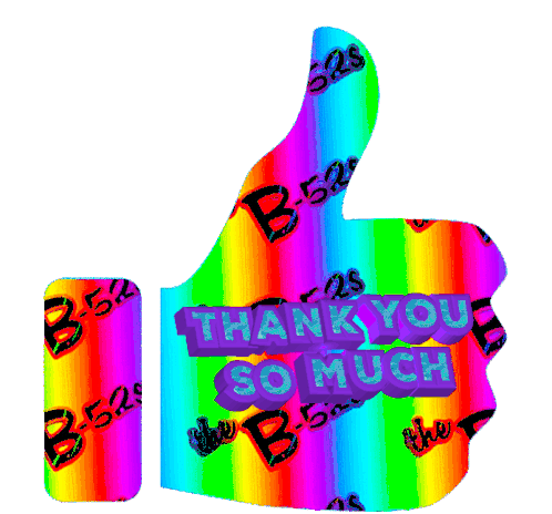 The B52s Thank You Sticker - The B52s Thank You Thumbs Up Stickers