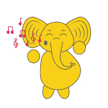 yellowfant elephant dance happy musical notes