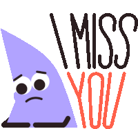 Sad Triangle Misses You Sticker - Shapemates I Miss You Missing You Stickers