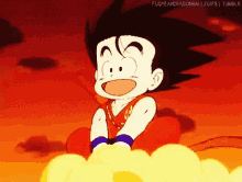 Goku Kid Fly GIF - Goku Kid Fly Smile GIFs