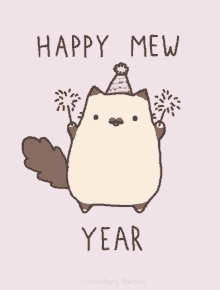 Happy Mew Year Cat GIF - Happy Mew Year Cat Cute GIFs