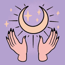 chiaralbart hands up moon crescen moon sparkles