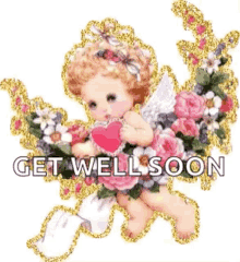 get well soon sparkles angels heart