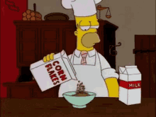 Homer Corn Flakes GIF - Homer Corn Flakes Cant Cook GIFs