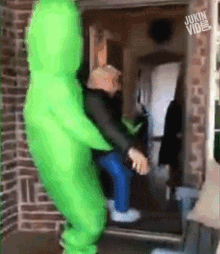 Alien Abduction Alien Costume GIF - Alien Abduction Alien Costume Running Away GIFs