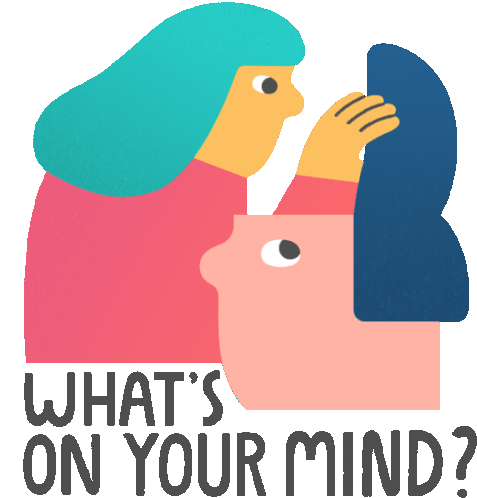Curious Friend Asks What'S On Your Mind In English Sticker - Real Feels Girl Buddies Stickers
