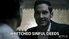 Wretched Sinful Deeds Lucifer Morningstar GIF - Wretched Sinful Deeds Lucifer Morningstar Tom Ellis GIFs