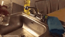 sink sponge faucet water animation