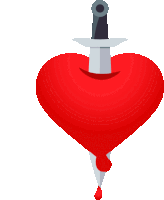 Heart With Dagger Heart Sticker - Heart With Dagger Heart Joypixels Stickers