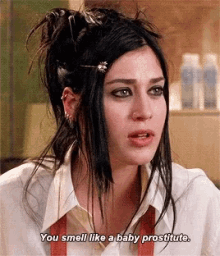Lizzy Caplan Smell Like A Baby Prostitute GIF - Lizzy Caplan Smell Like A Baby Prostitute Mean Girls GIFs