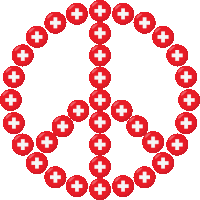 Switzerland Flag Peace Sign Joypixels Sticker - Switzerland Flag Peace Sign Peace Sign Joypixels Stickers