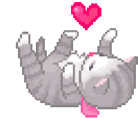 Pixel Cat Sticker - Pixel Cat Heart Stickers