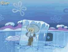 squidward cold freezing spongebob ice