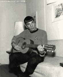 Spock Playing Guitar GIF - Spock Playing Guitar Star Trek GIFs