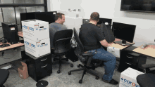 Office Chair Turf War GIF - Office Chair Turf War Coworkers GIFs
