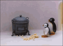 Pingu Popcorn GIF - Pingu Popcorn Making Popcorn GIFs