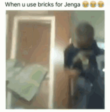 Funny When You Use Bricks For Jenga GIF - Funny When You Use Bricks For Jenga Games GIFs