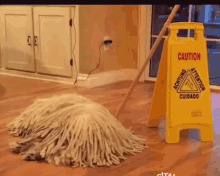 Dog Mop GIF - Dog Mop Caution GIFs