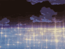 anime ocean sparkle glow