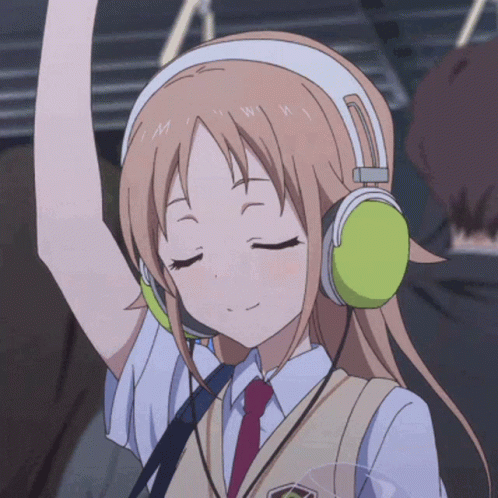 Anime Girl Sad Listening To Music gambar ke 13