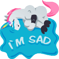 Im Sad Unicorn Life Sticker - Im Sad Unicorn Life Joypixels Stickers
